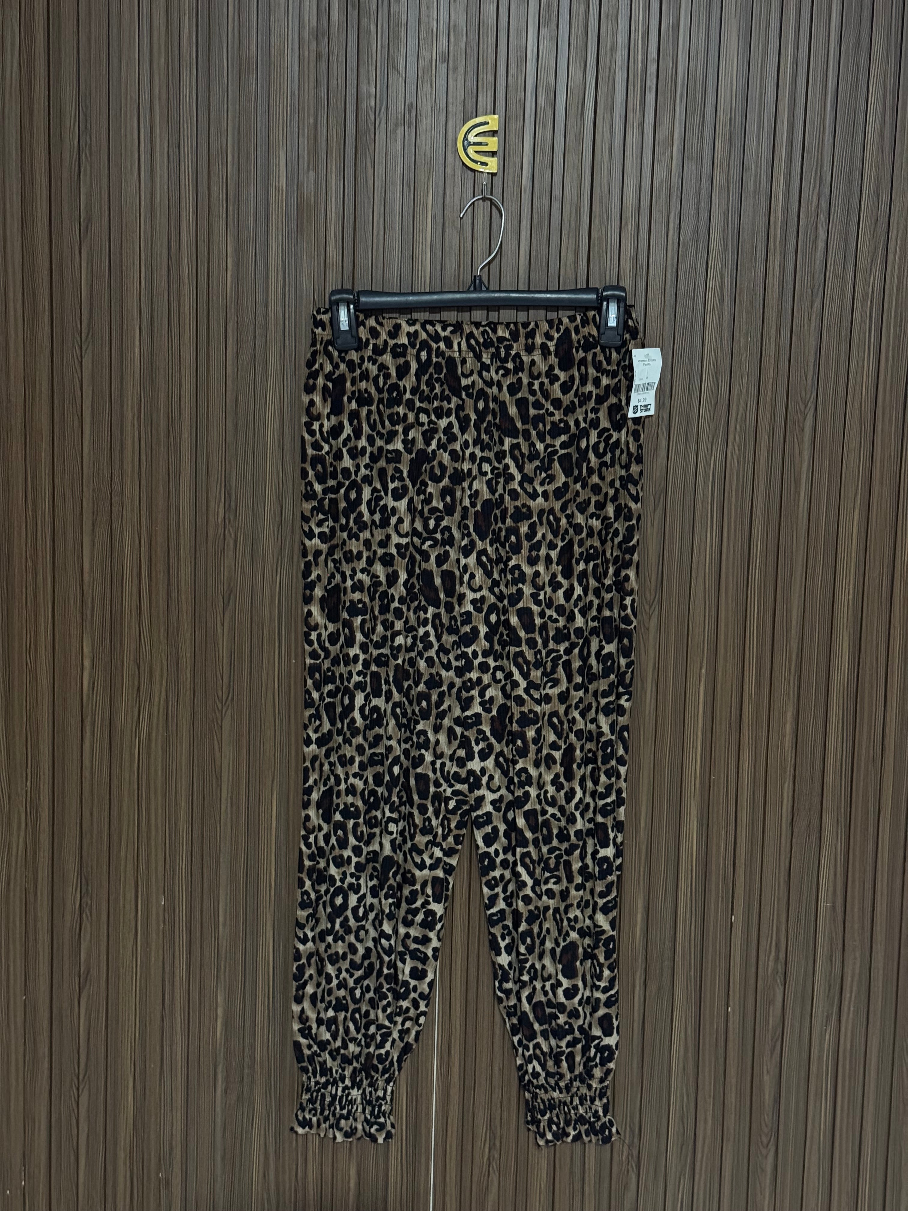 Brown Leopard Print Jogger Trousers