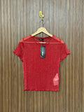 Chest 14 Length 19 Fabric Net Everyday Crop Top