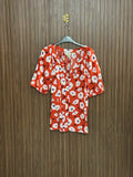 Chest 23 length 27 Fabric Nylon Orange Floral Printed