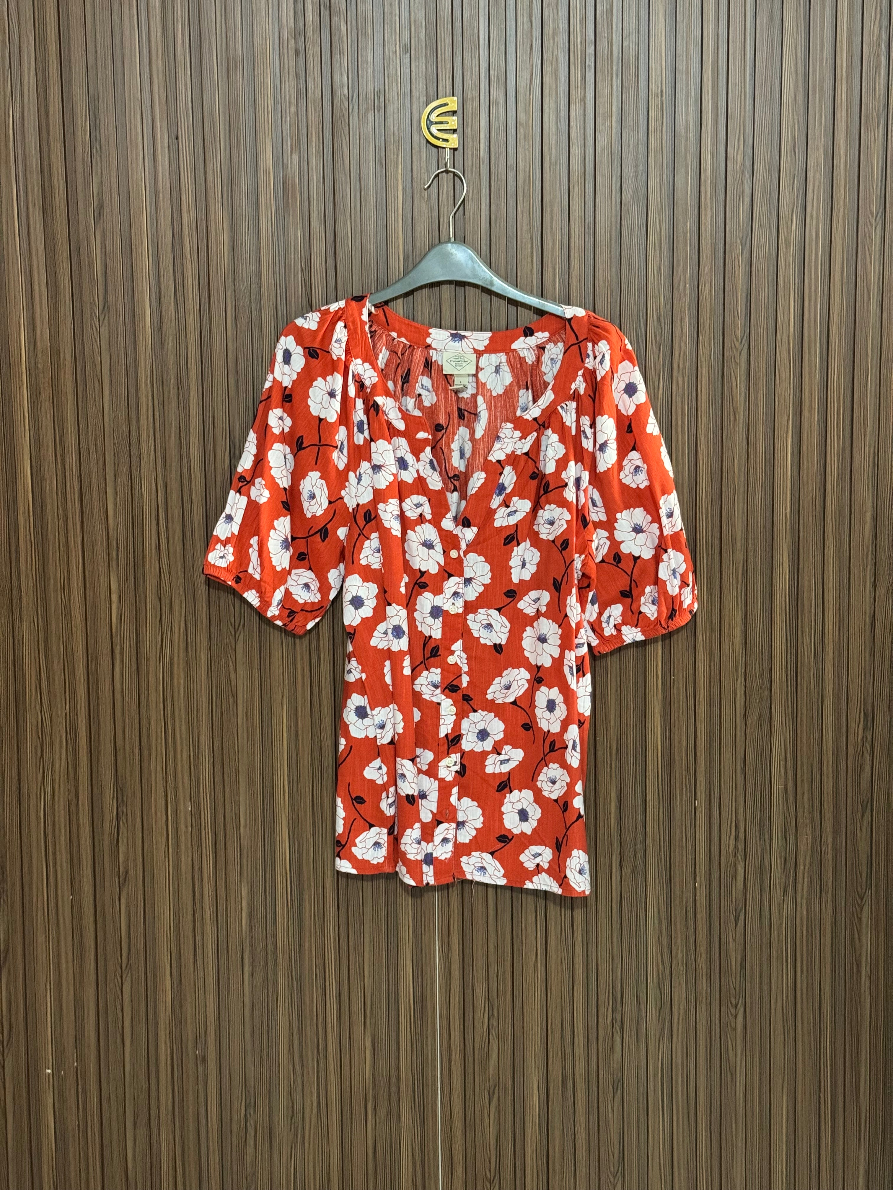 Chest 23 length 27 Fabric Nylon Orange Floral Printed