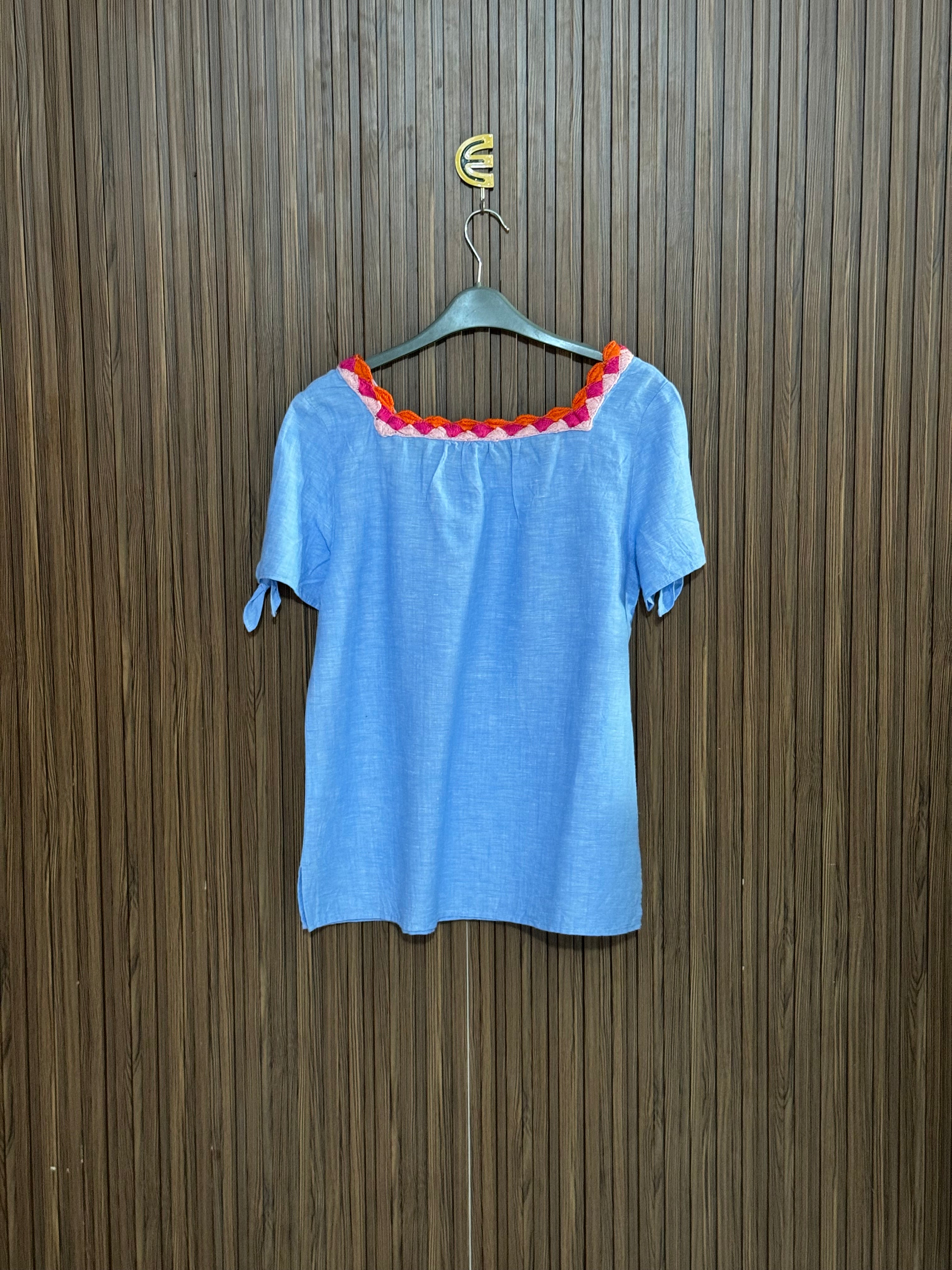 Chest 18 length 25 Fabric Cotton Blue Cotton