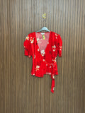 Chest 18 length 22 Fabric Nylon Red Floral