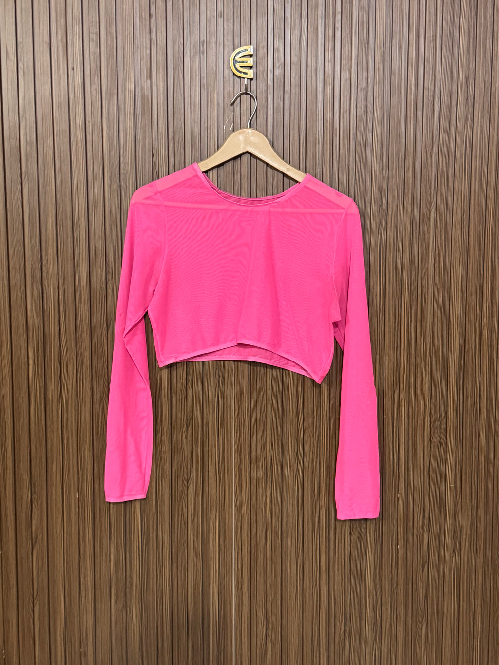 Chest 14 Length 14 Pink Mesh Top