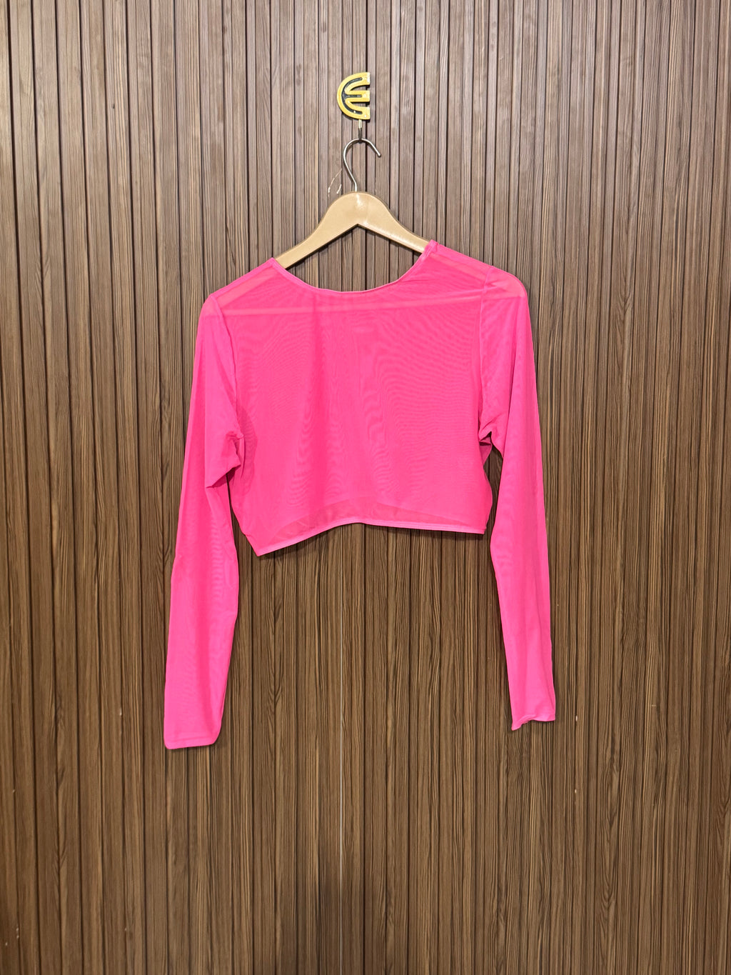 Chest 14 Length 14 Pink Mesh Top